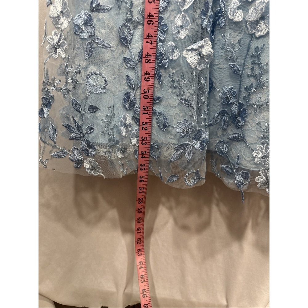 NWT MAC DUGGAL [‎ 12 ] 68193 Applique High Neck Puff Sleeve A Line Dress J2170 - Picture 8 of 11